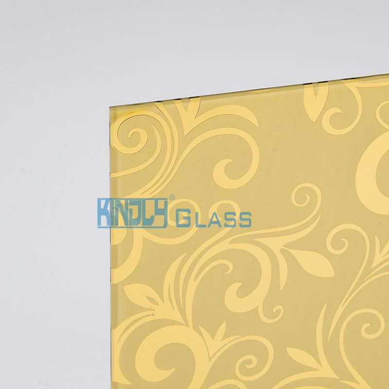 Acid Etched + Golden Yellow Coated Jacquard Glass E